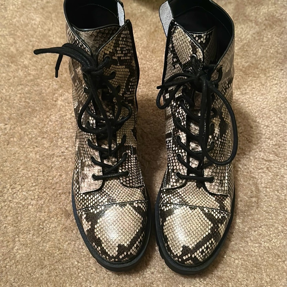 Snake Skin Combat Boots